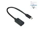 Adaptor USB-C tip C la mufă 3.0 A, compatibil OTG, negru, 0,20 m, DINIC Box